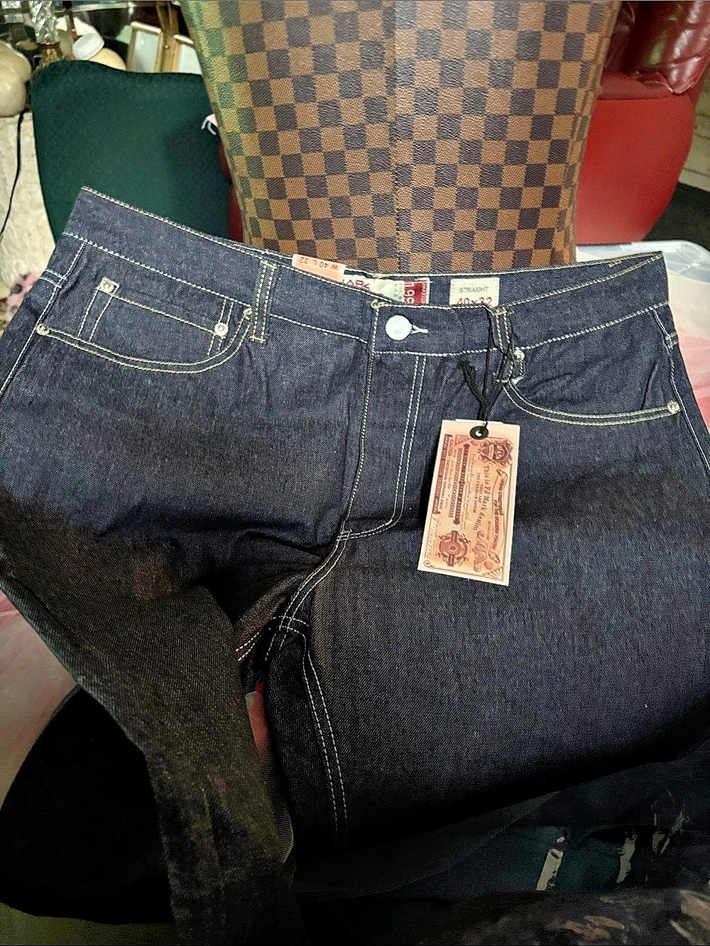P.J. Mark 41850 PJ Mark Straight Fit Straight Leg Jeans in Blue W40 L32 NWT